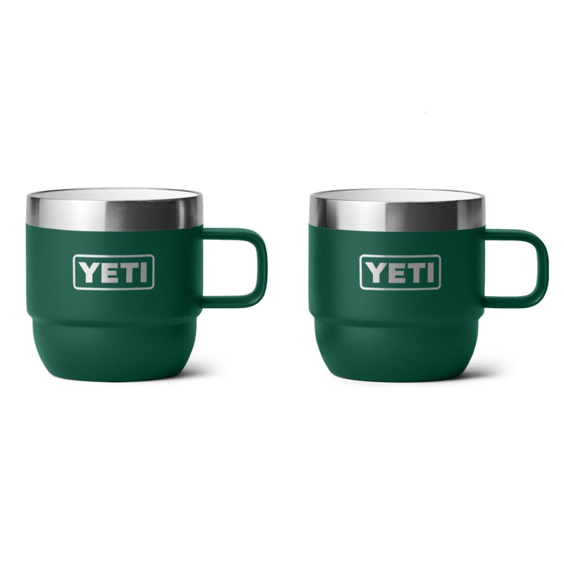 YETI Rambler 6 oz Stackable Espresso Mugs Black Forest Green