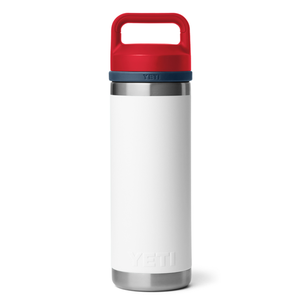 YETI Rambler 18 Oz Bottle Chug White/Navy/Red