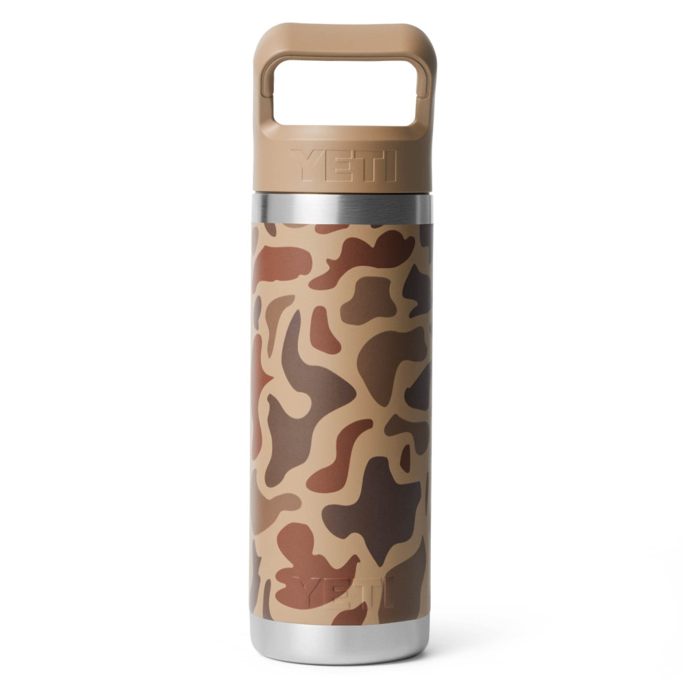 YETI Rambler 18 Oz Bottle Color Matched Straw Cap Wetlands Camo