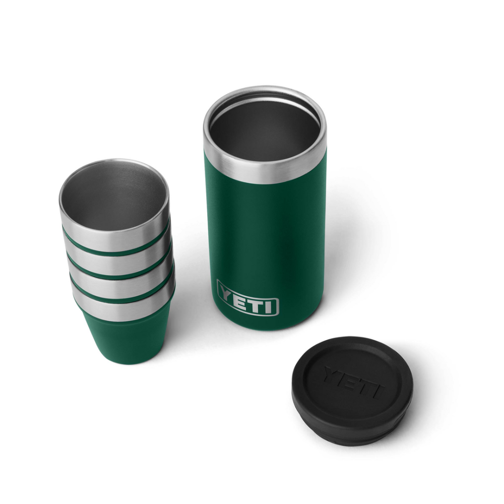 YETI Shot Glasses with Case Black Forest Green