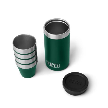YETI Shot Glasses with Case Black Forest Green