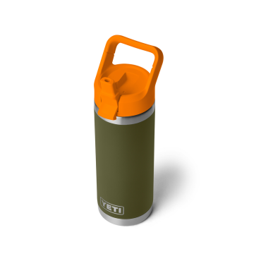 YETI Rambler 18 Oz Straw Bottle Olive / King Crab Orange
