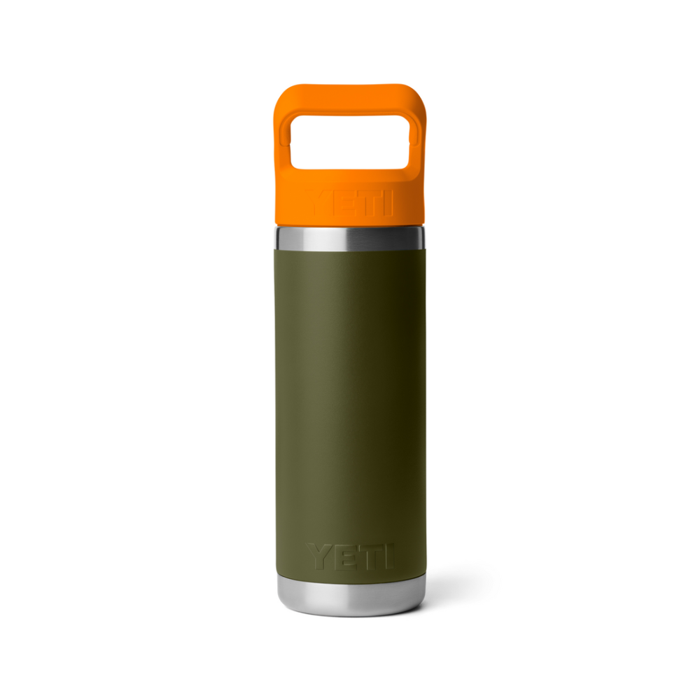 YETI Rambler 18 Oz Straw Bottle Olive / King Crab Orange