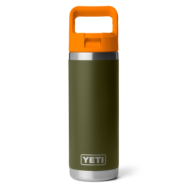 YETI Rambler 18 Oz Straw Bottle Olive / King Crab Orange
