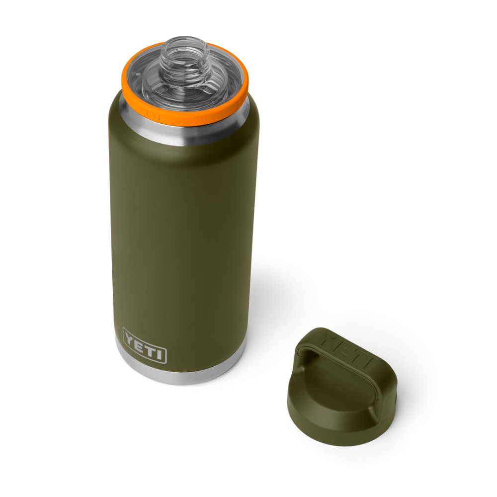 YETI Rambler 36 Oz Bottle Chug Olive / King Crab Orange
