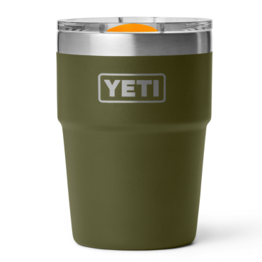 YETI Rambler 16 oz Stackable Tumbler Olive / King Crab Orange