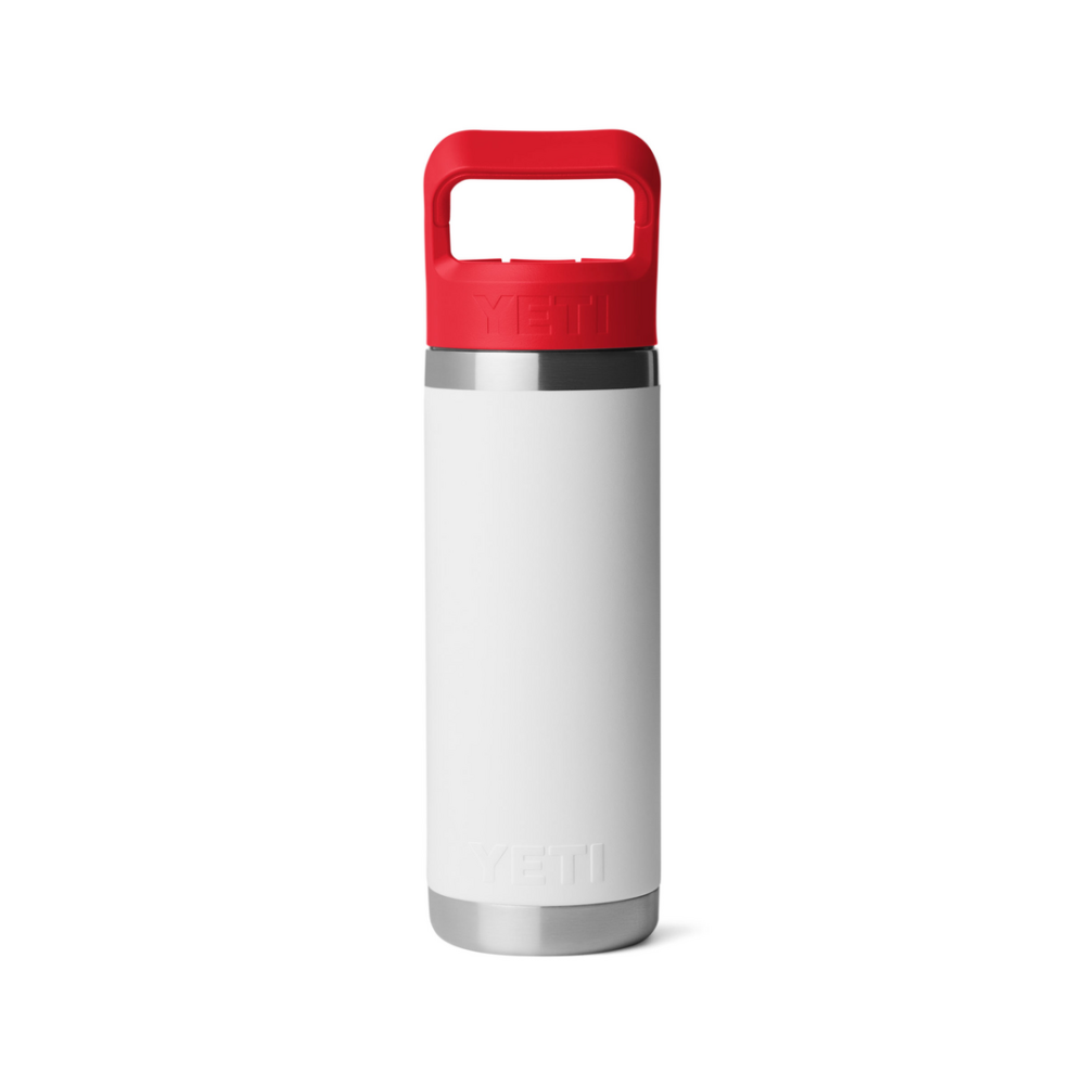 YETI Rambler 18 Oz Straw Bottle White/Rescue Red Badge