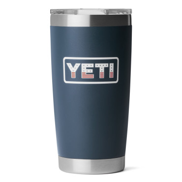 YETI Rambler 20 oz Tumbler Navy Badge