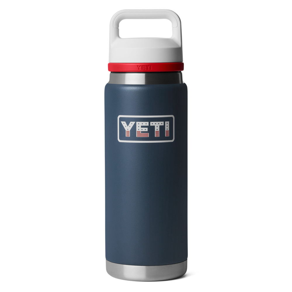YETI Rambler 26 Oz Bottle Chug Navy/White/Rescue Red Badge YETI Rambler 26 Oz Bottle Chug Navy/White/Rescue Red Badge
