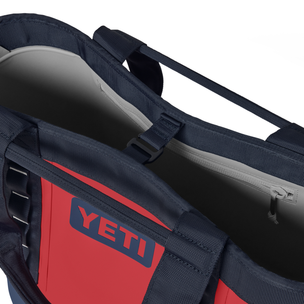 YETI Camino 35 Carryall 2.0 Tote Bag Rescue Red / Navy / White