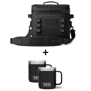 Yeti Hopper Flip 12 Soft Cooler Black + 2 Free Mugs