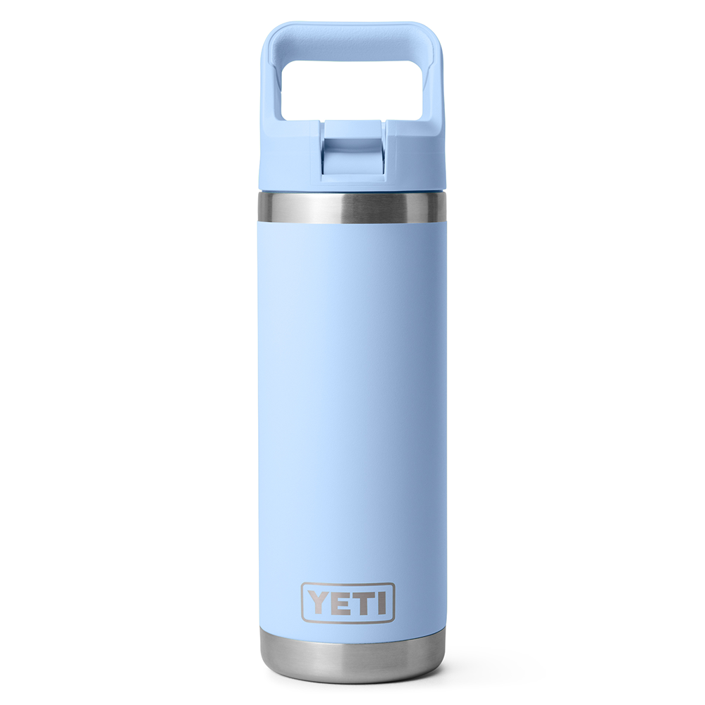 YETI Rambler 18 Oz Bottle Color Matched Straw Cap Big Sky Blue