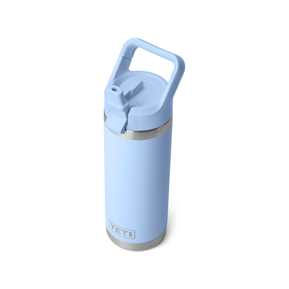 YETI Rambler 18 Oz Bottle Color Matched Straw Cap Big Sky Blue