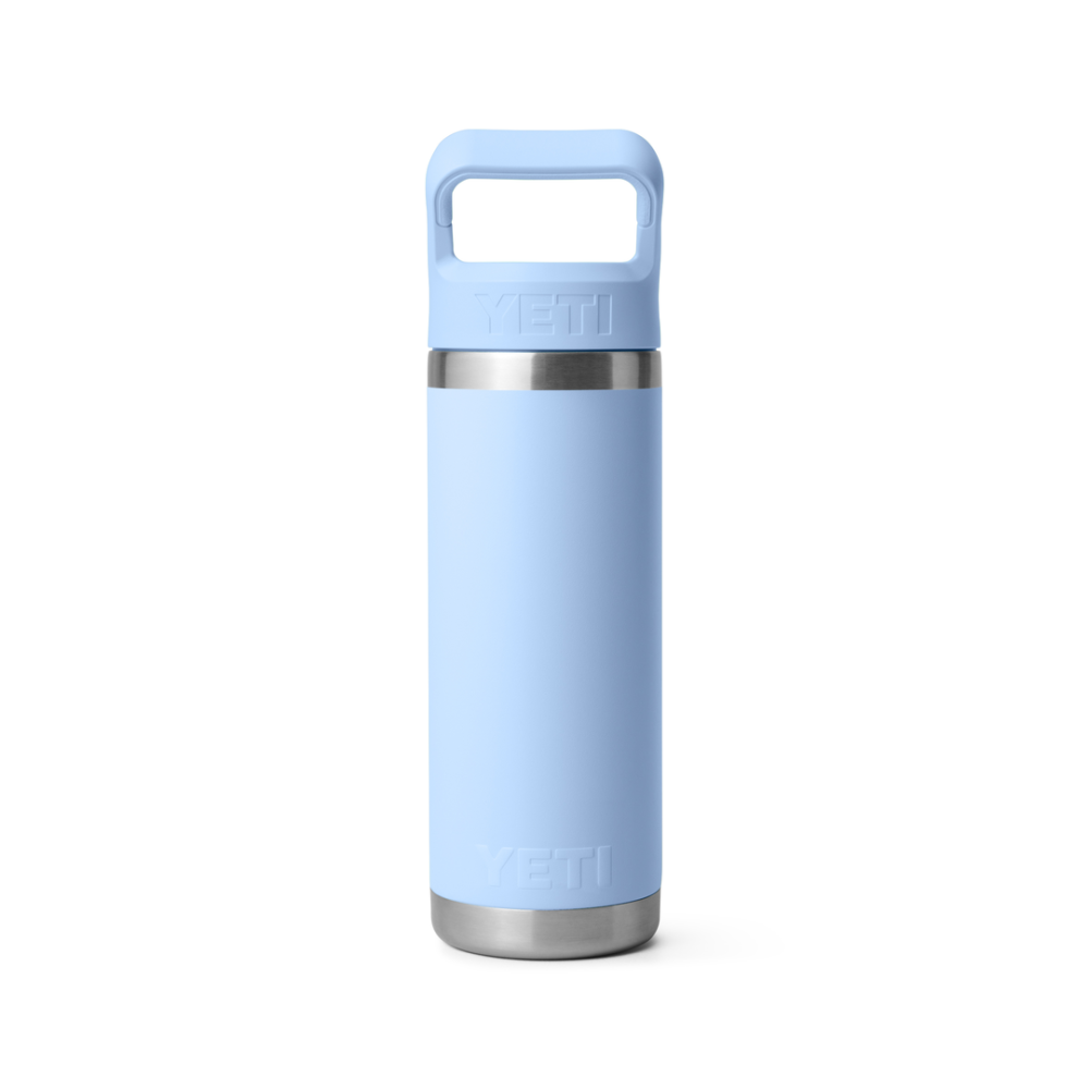 YETI Rambler 18 Oz Bottle Color Matched Straw Cap Big Sky Blue