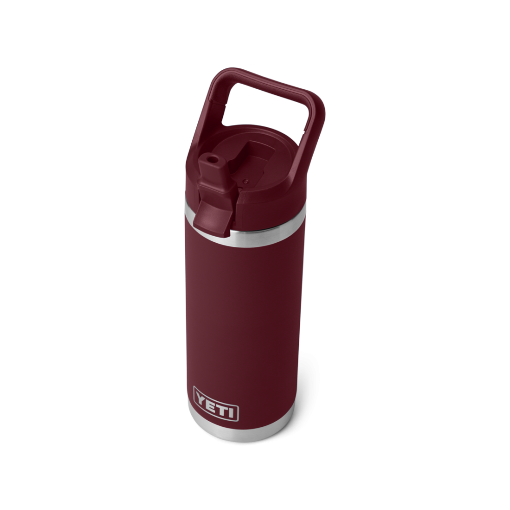 Yeti Rambler 18 Oz Bottle Color Matched Straw Cap Wild Vine Red