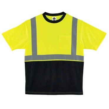 Ergodyne 8289BK 5XL Lime Type R Class 2 Black Front T-Shirt