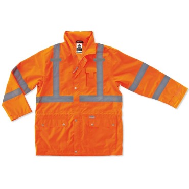Ergodyne 8365 5XL Orange Class 3 Rain Jacket