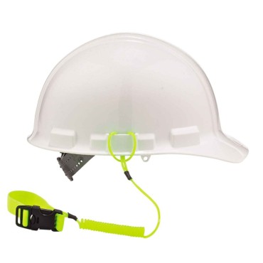 Ergodyne 3157  Lime Coil Hard Hat Lanyard with Buckle