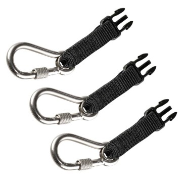 Ergodyne 3025 Standard Black Accessory Pack Retractables - SS Carabiners 3-pack
