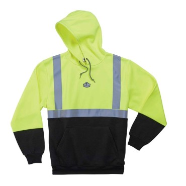 Ergodyne 8293 5XL Lime Class 2 Hooded Sweatshirt w Black Front