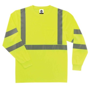 Ergodyne 8391 5XL Lime Class 3 Long Sleeve T-Shirt