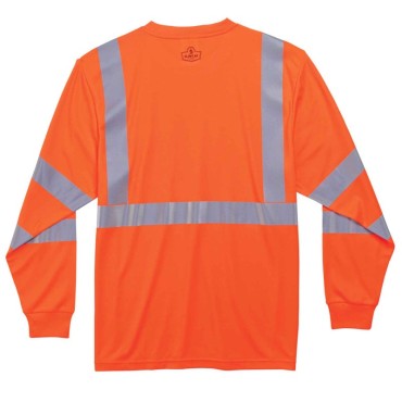 Ergodyne 8391 5XL Orange Class 3 Long Sleeve T-Shirt