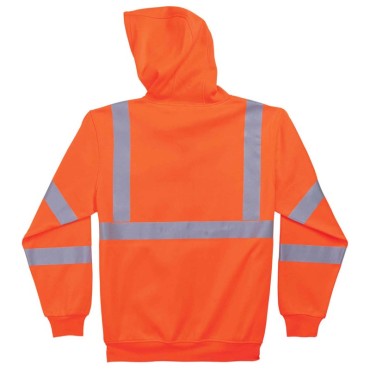 Ergodyne 8392 5XL Orange Class 3 Zipper Hooded Sweatshirt