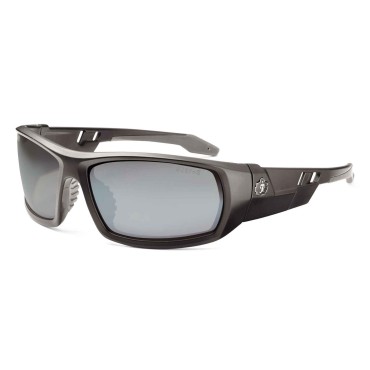 Ergodyne ODIN Silver Mirror Lens Matte Black Safety Glasses