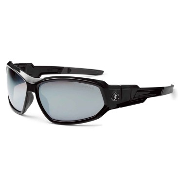 Ergodyne LOKI Silver Mirror Lens Black Safety Glasses  Goggles