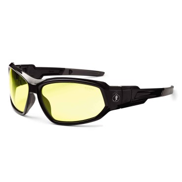 Ergodyne LOKI Yellow Lens Black Safety Glasses  Goggles