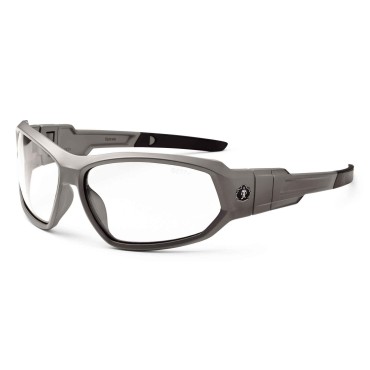 Ergodyne LOKI Clear Lens Matte Gray Safety Glasses  Goggles