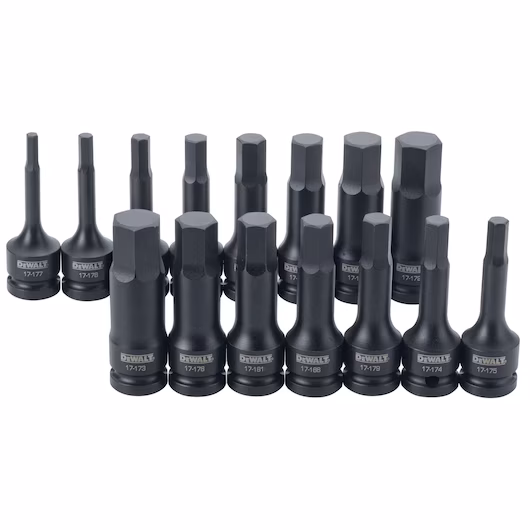 DEWALT 15 Piece 1/2 in Drive Combination Impact Hex Set